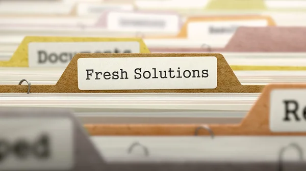 File Folder Labeled as Fresh Solutions. — Stock Photo, Image