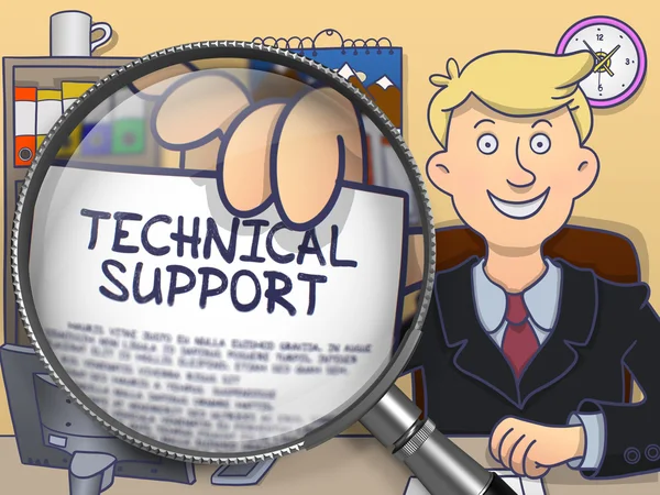 Technical Support through Lens. Doodle Design. — Stock Photo, Image