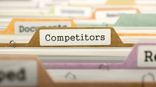 Concetto dei concorrenti sul registro delle cartelle . — Foto Stock