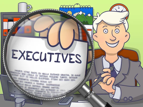 Executives through Lens. Doodle Style. — Stock Photo, Image