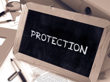 Chalkboard üzerinde Koruma El Yazısı.