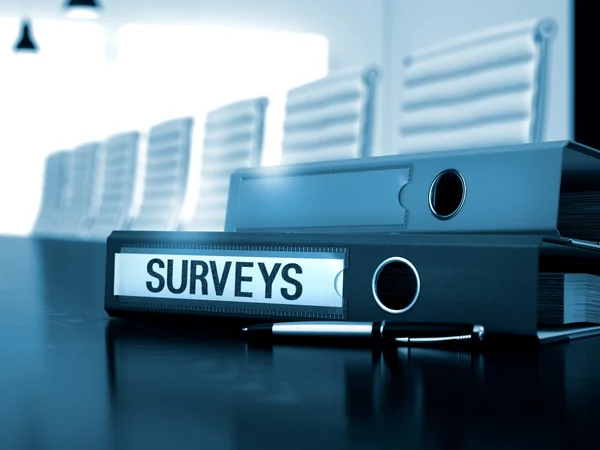 Surveys on Ring Binder. Blurred Image. — Stock Photo, Image