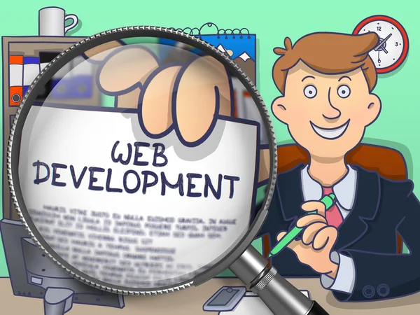 Web Development through Lens. Doodle Concept. — Stock Photo, Image