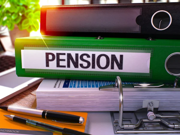 Pension på Green Office-mappen. Tonas bild. — Stockfoto