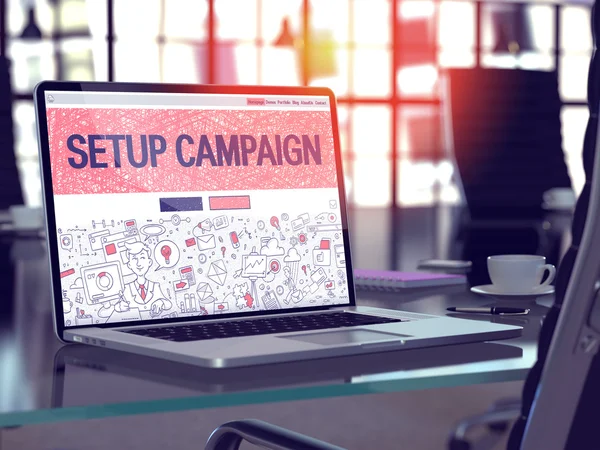 Setup Campaign - Concept on Laptop Screen. — Stock fotografie