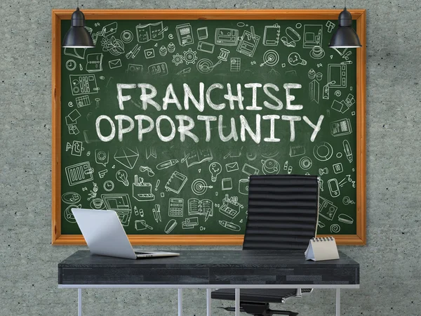 Hand Drawn Franchise Opportunity on Office Chalkboard. — 图库照片