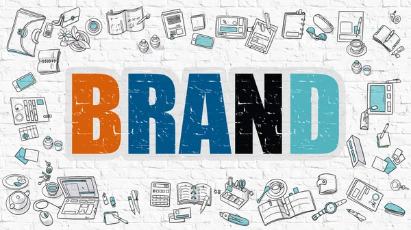 Brand in Multicolor. Doodle Design. — Stockfoto