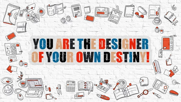 You are the Designer Of Your Own Destiny in Multicolor. Doodle — Zdjęcie stockowe