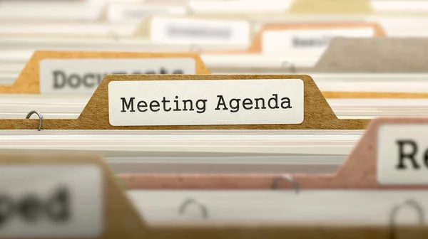 Meeting agenda concept. Mappen in catalogus. — Stockfoto