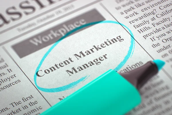 Content Marketing Manager Unisciti al nostro team . — Foto Stock