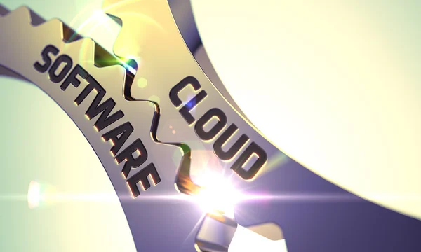 Concepto de software de nube. Engranajes dorados . —  Fotos de Stock