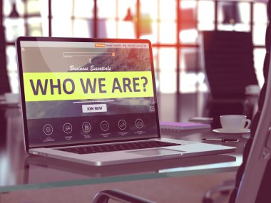 Who We Are Concept on Laptop Screen.