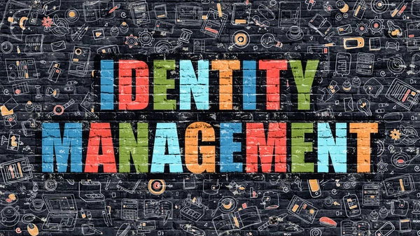 Identitätsmanagement-Konzept mit Doodle-Design-Ikonen. — Stockfoto