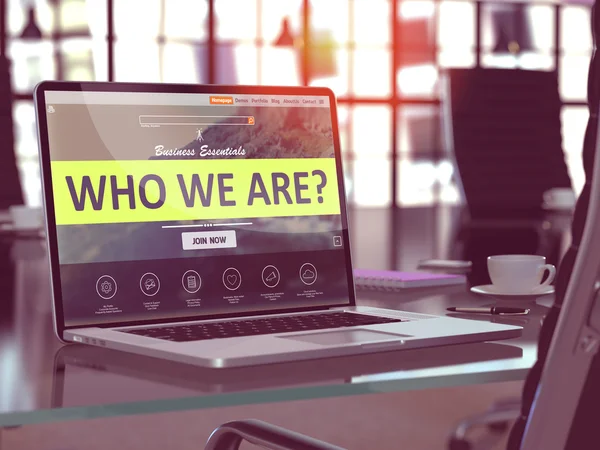 Who We Are Concept on Laptop Screen. — Zdjęcie stockowe