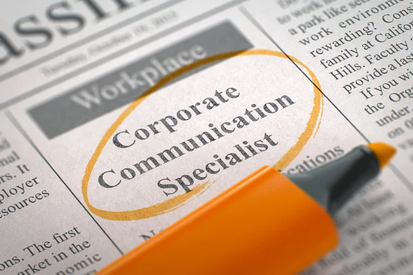 Företagskommunikation specialist anställa nu. — Stockfoto