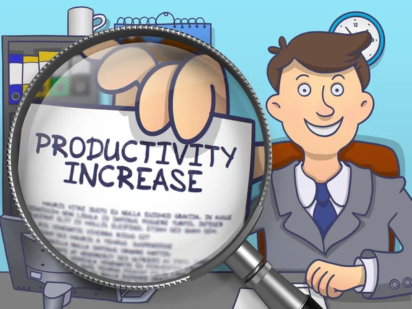 Productiviteit stijgt door lens. Doodle design. — Stockfoto