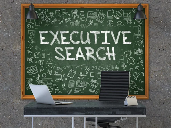 Executive Search on Chalkboard with Doodle Icons. — Stock Photo, Image