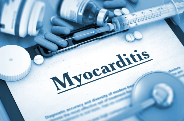 Myocarditis diagnose. Medisch concept. 3d. — Stockfoto