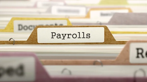Mapp i katalogen som markerats som Payrolls. — Stockfoto