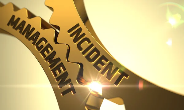 Engranajes dorados con concepto de gestión de incidentes . — Foto de Stock