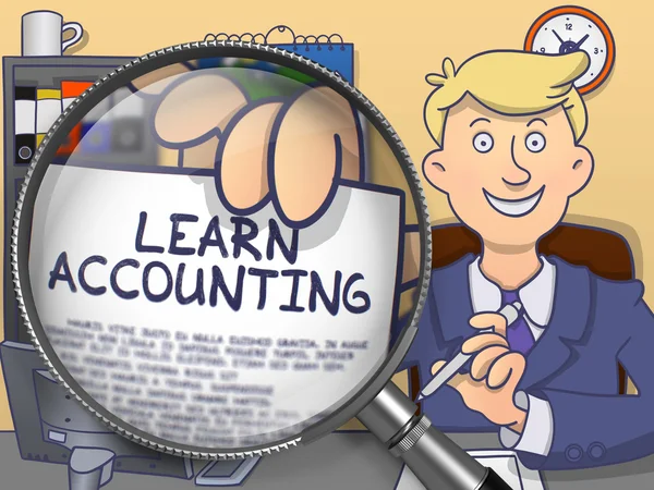 Learn Accounting through Lens. Doodle Concept. — Stock Photo, Image