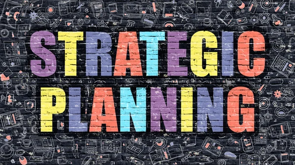 Strategisch plannings concept met doodle design iconen. — Stockfoto