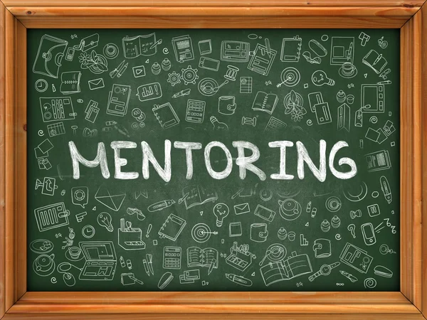 Lavagna verde con Mentoring disegnato a mano . — Foto Stock