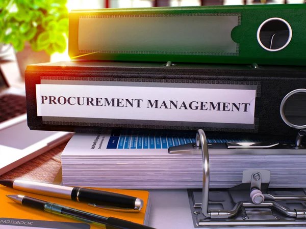 Procurement Management on Black Ring Binder. — Stock Photo, Image