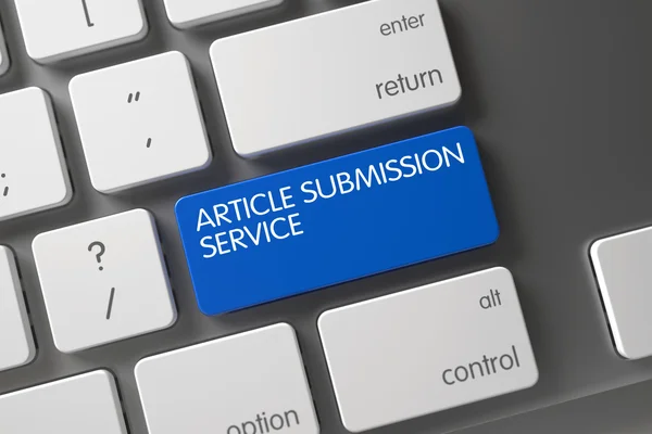 Blue Article Submission Service Button on Keyboard. — Stock Photo, Image