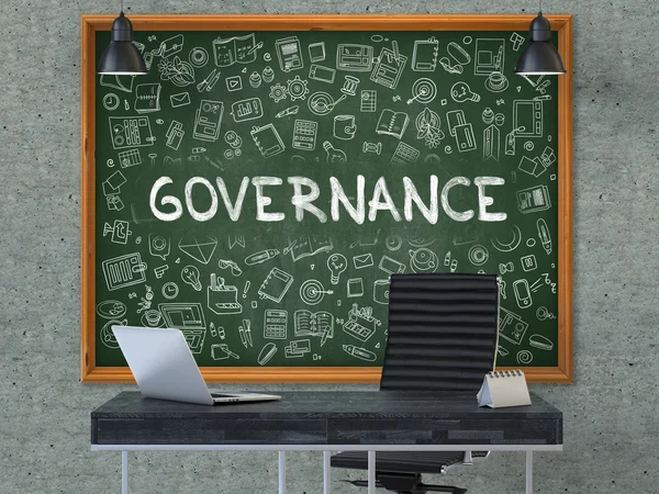 Governance op schoolbord in het kantoor. — Stockfoto