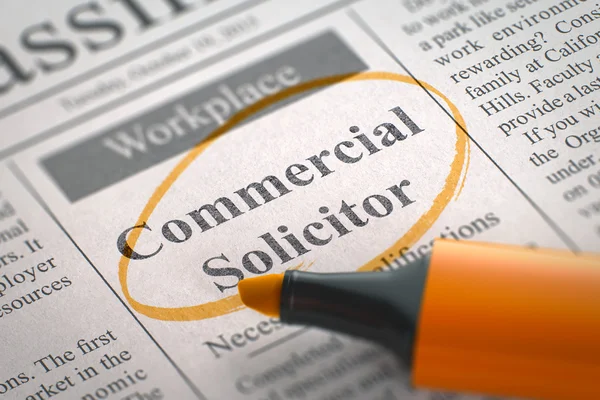 Job Opening Commercial Solicitor. — Stock Photo, Image