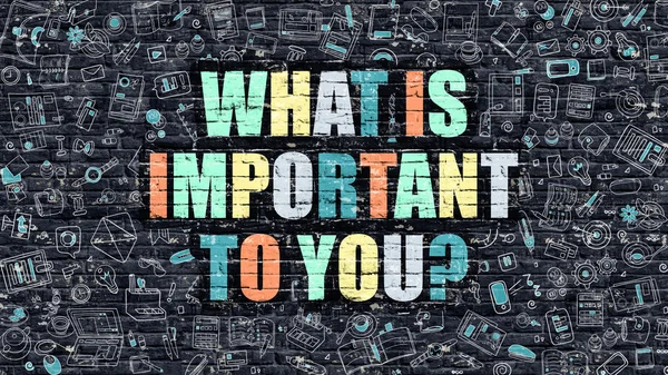 What is Important to You in Multicolor. Doodle Design. — Stockfoto