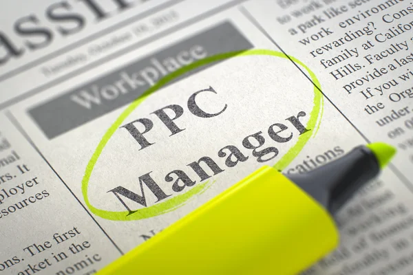 Gerente de PPC contratação agora . — Fotografia de Stock