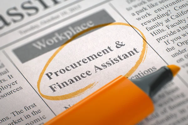 Procurement en Finance assistent vacature. — Stockfoto