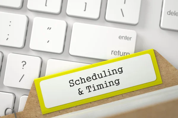 Registr složek s plánováním a časovým načasováním. — Stock fotografie