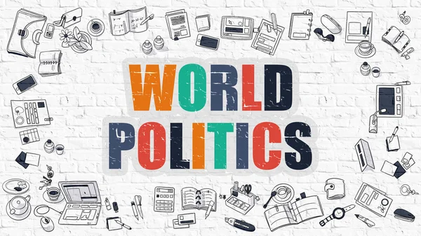 World Politics in Multicolor. Doodle Design. — Stock Fotó