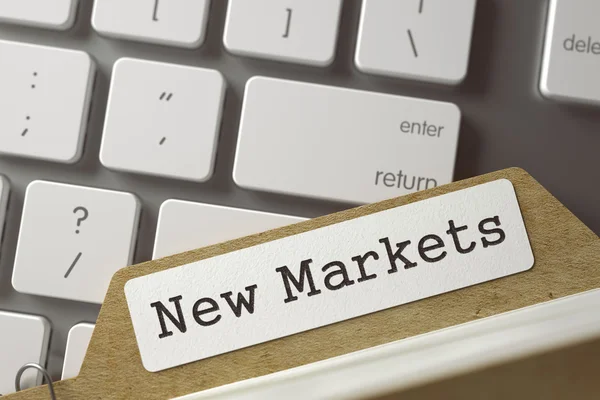 Rejstřík složek s nápisem nové trhy. — Stock fotografie