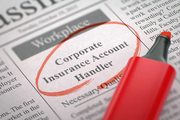 Corporate Insurance rekening handler vacature vacature. — Stockfoto