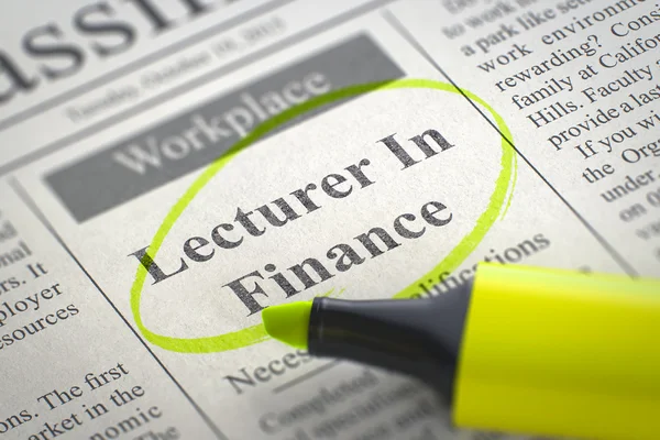 Were Hiring Lecturer In Finance. — Stockfoto