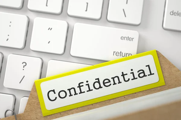 Tarjeta de índice con inscripción confidencial . — Foto de Stock