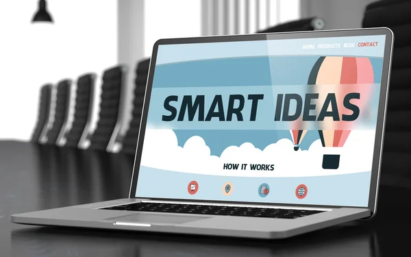Laptop skärm med smarta idéer Concept. — Stockfoto