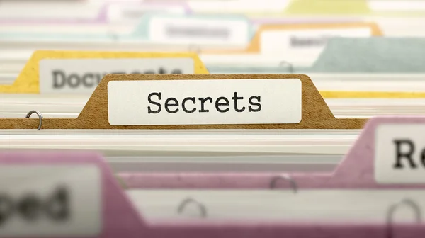 Concepto de secretos en la etiqueta de archivo . — Foto de Stock