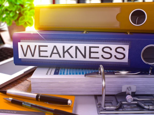 Weakness on Blue Office Folder. Toned Image. — Stock Photo, Image