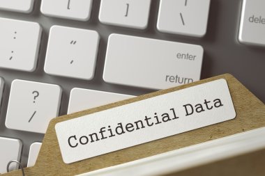 Card File with Confidential Data. clipart