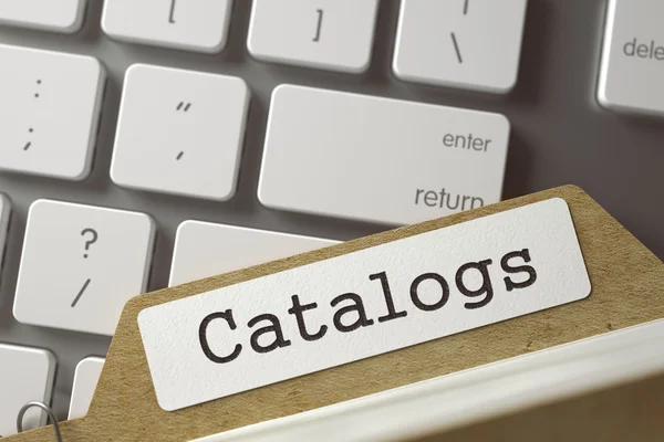 Indexkaart met inscriptie catalogi. — Stockfoto