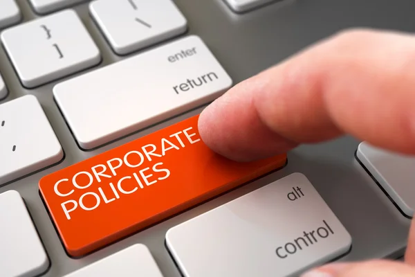 Corporate Policies on Keyboard Key Concept. — Stock Photo, Image