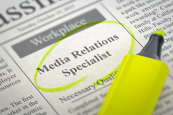 Relazioni con i media Specialista Lavoro vacante . — Foto Stock