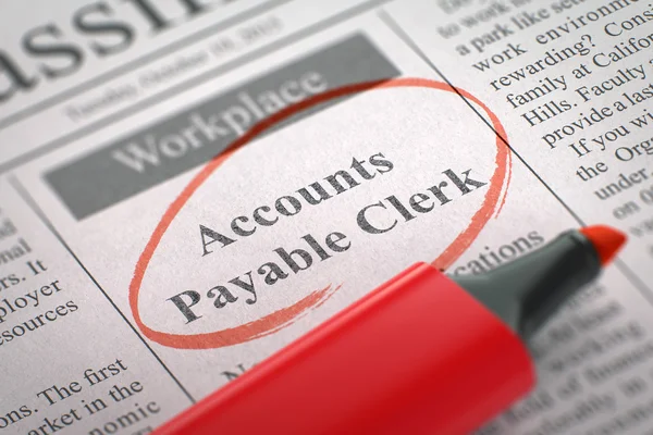 Conti Payable Clerk Assunzione Ora . — Foto Stock
