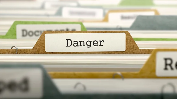File Folder Labeled as Danger. — Stock Photo, Image