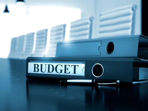 Προϋπολογισμός στο γραφείο ντοσιέ. Θολή εικόνα. — Φωτογραφία Αρχείου